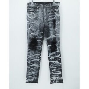 ThreadWorkshop Jeans Mens 32 Black Paint Splatter The Ripper Rockstar Streetwear